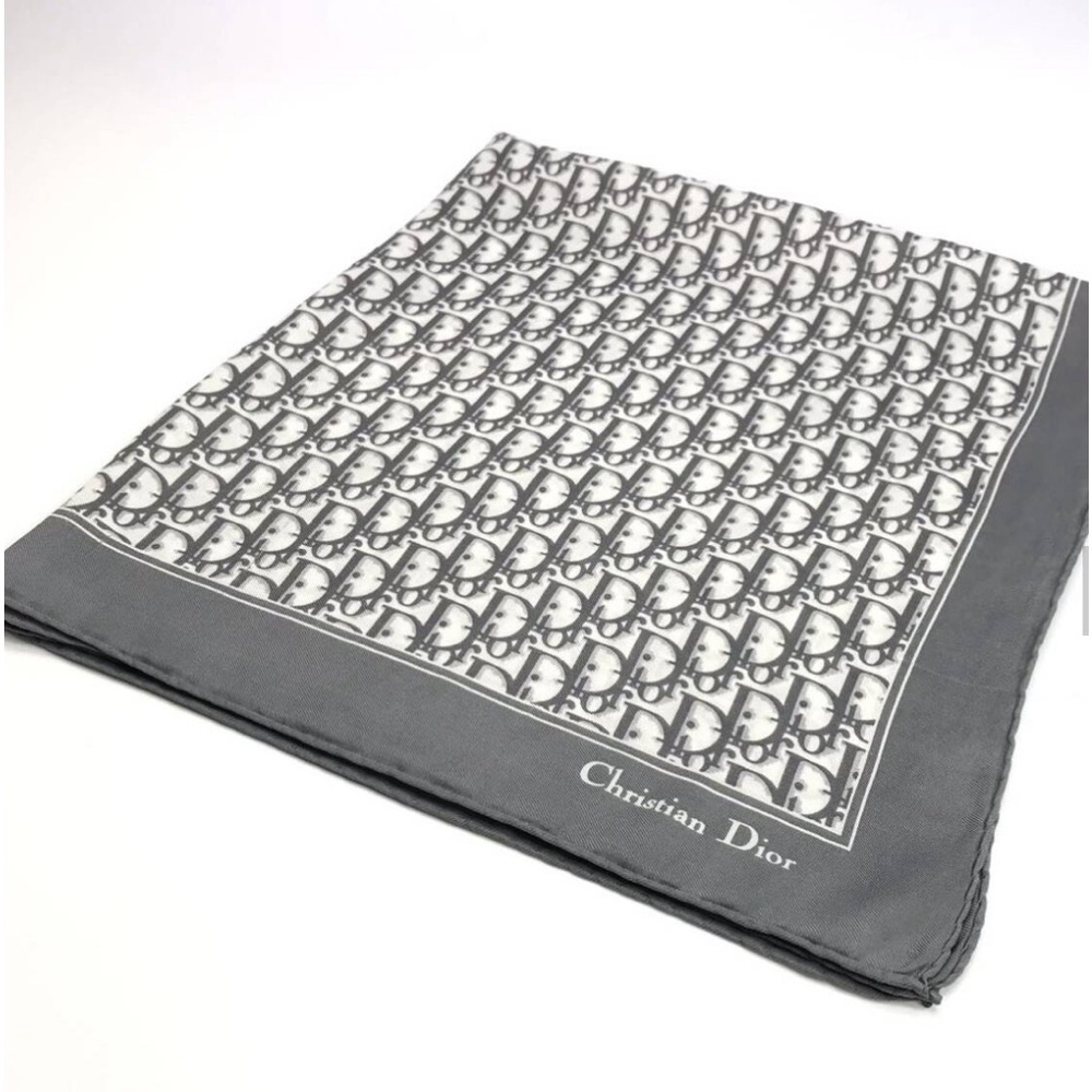 SOLD Christian Dior Trotter Scarf Gray x White Oblique